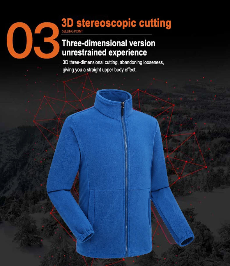 JNLN Men Polar Fleece Jackets Winter Windproof Thermal Soft Shell Jacket Outdoor Sports Hiking Camping Skiing Climbing Warm Coat