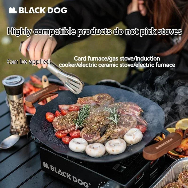 BLACKDOG Grill Pan Non-Stick Outdoor Camping Travel Frying Pan Barbecue Baking Tray Plate Cookware Large Free Grill Ultralight