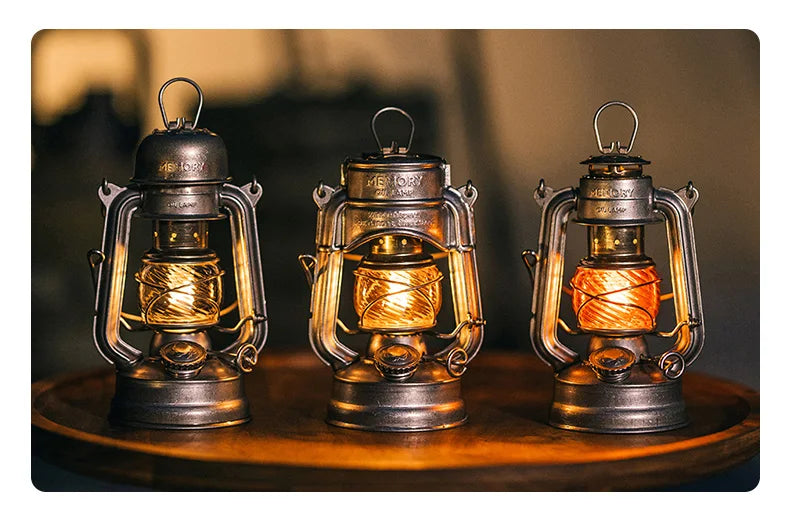 Thous Winds Memory Oil Lamp Outdoor Portable Mini Camping Lantern Emotion Retro Lights for Hike Picnic Backpack Camping Supplies