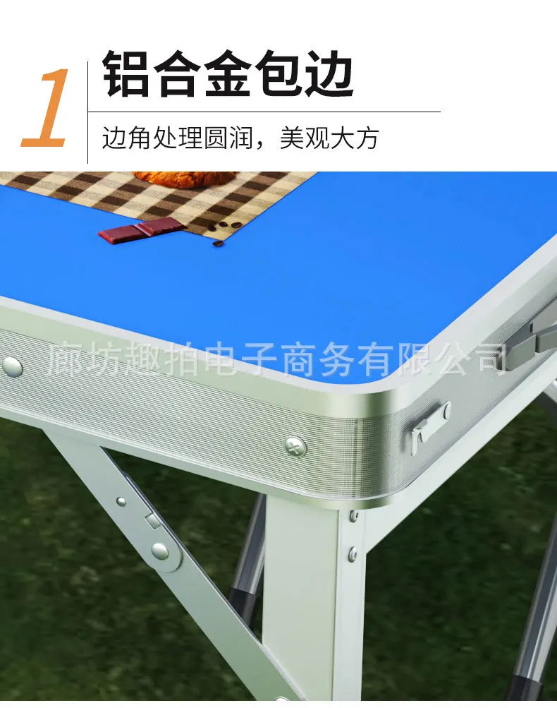 Folding Table Outdoor Stall Night Market Household Foldable Portable Aluminum Alloy Camping and Picnic Table and Chair