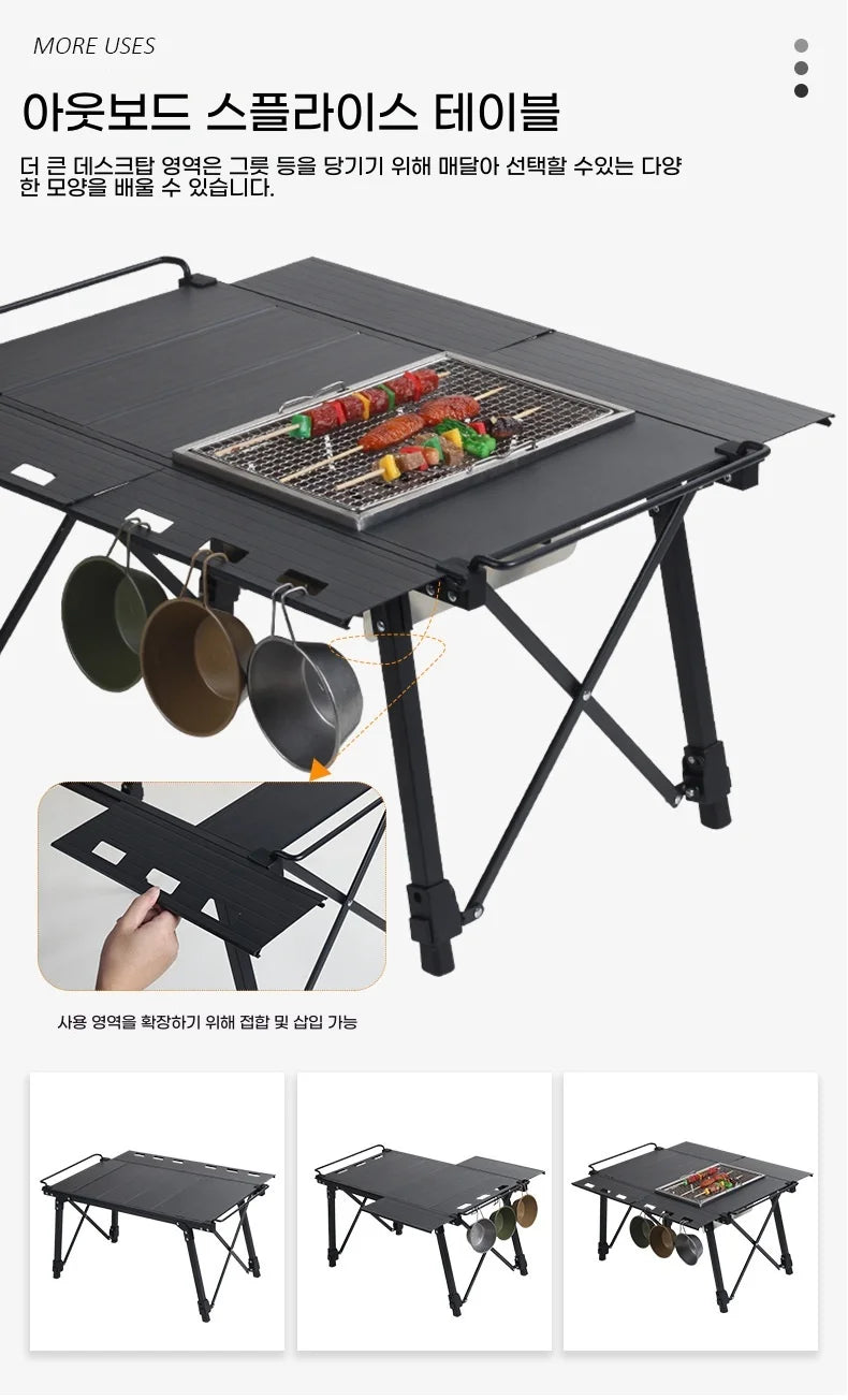 Lohascamping  Folding IGT table Lightweight Backpack roll table multifunctional adjustable leg desk Desktop burner bbq table