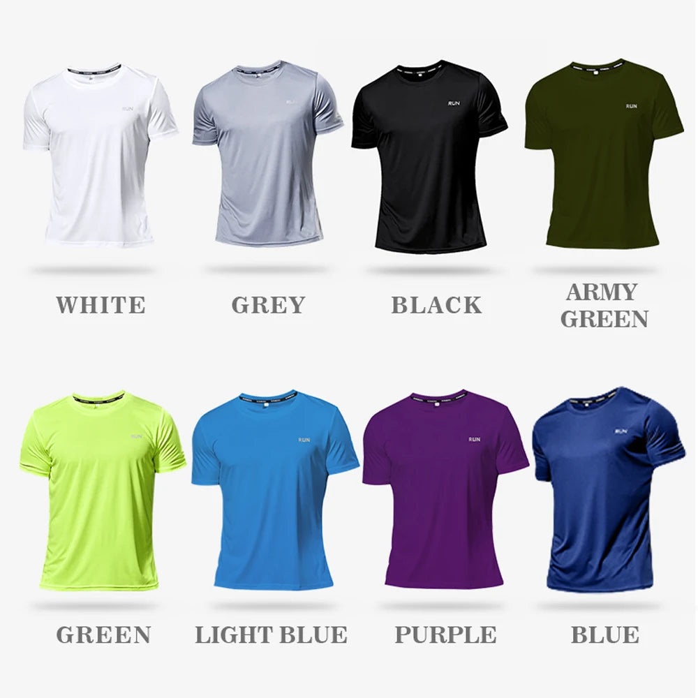 Black Compression Men T-shirts workout Sports Running T-shirt Short Sleeve Quick Dry Tshirt Fitness Exercise Gym Clothing