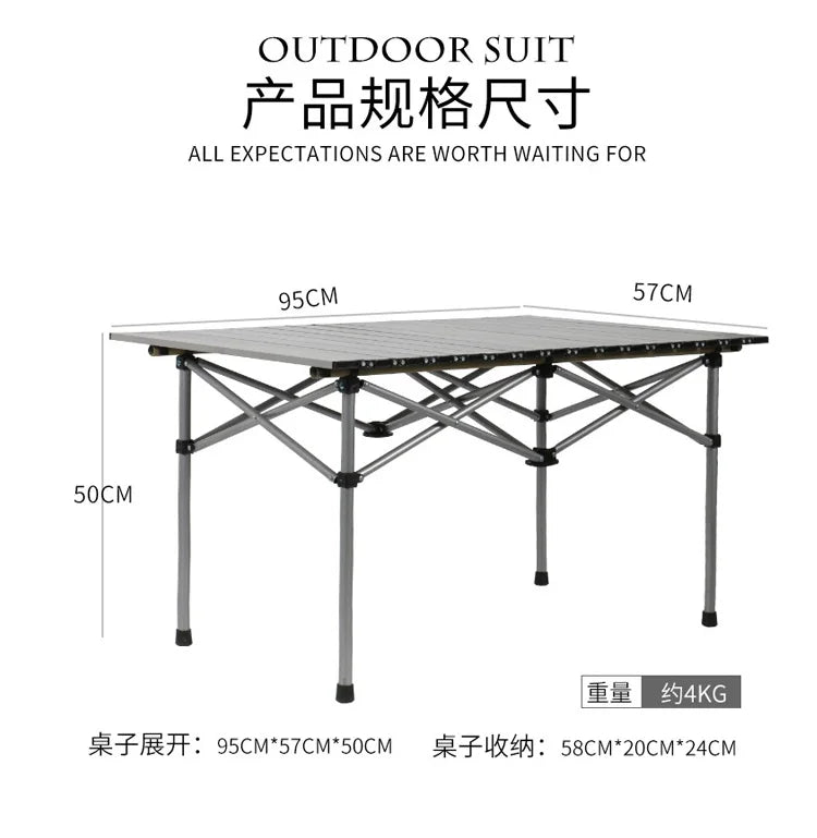 Outdoor Folding Table And Chair Portable Camping Picnic Barbecue Self Driving Tour Table Folding Mesa Plegable Outdoor Furniture