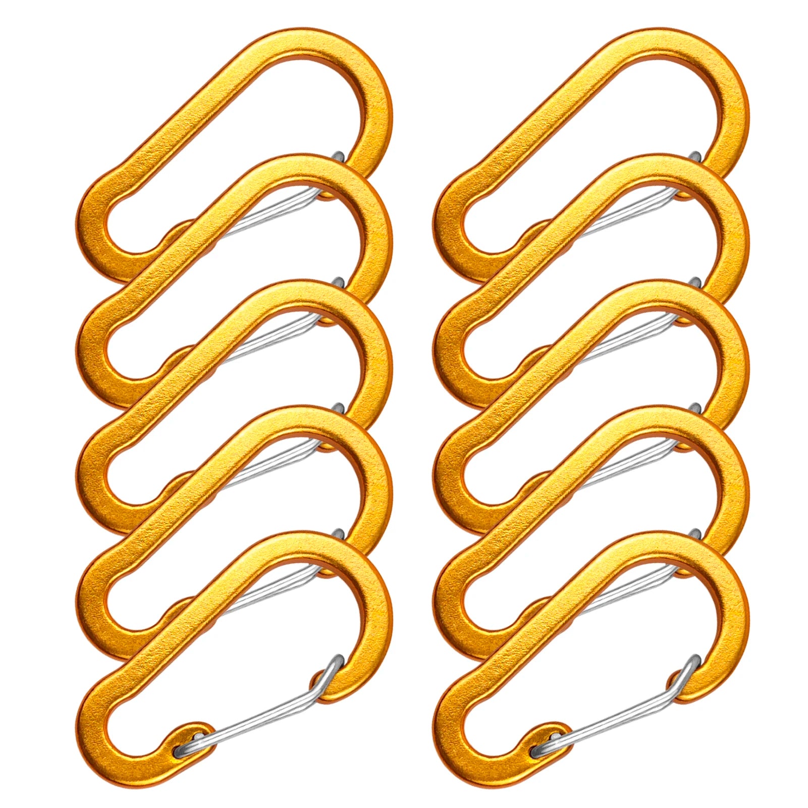 10 Pack / 5 Pack Carabiner Clips Mini Aluminum Alloy Keychain Carabiner Clip D Rings for Camping Hiking Fishing Backpacking