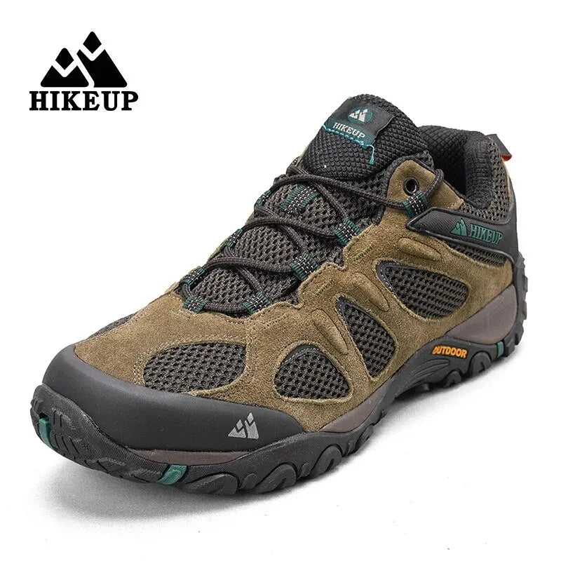 HIKEUP Men Shoes Breathable Splashproof Outdoor Hiking Shoes Mountain Climbing Sport Men Hunting Trekking Sneaker