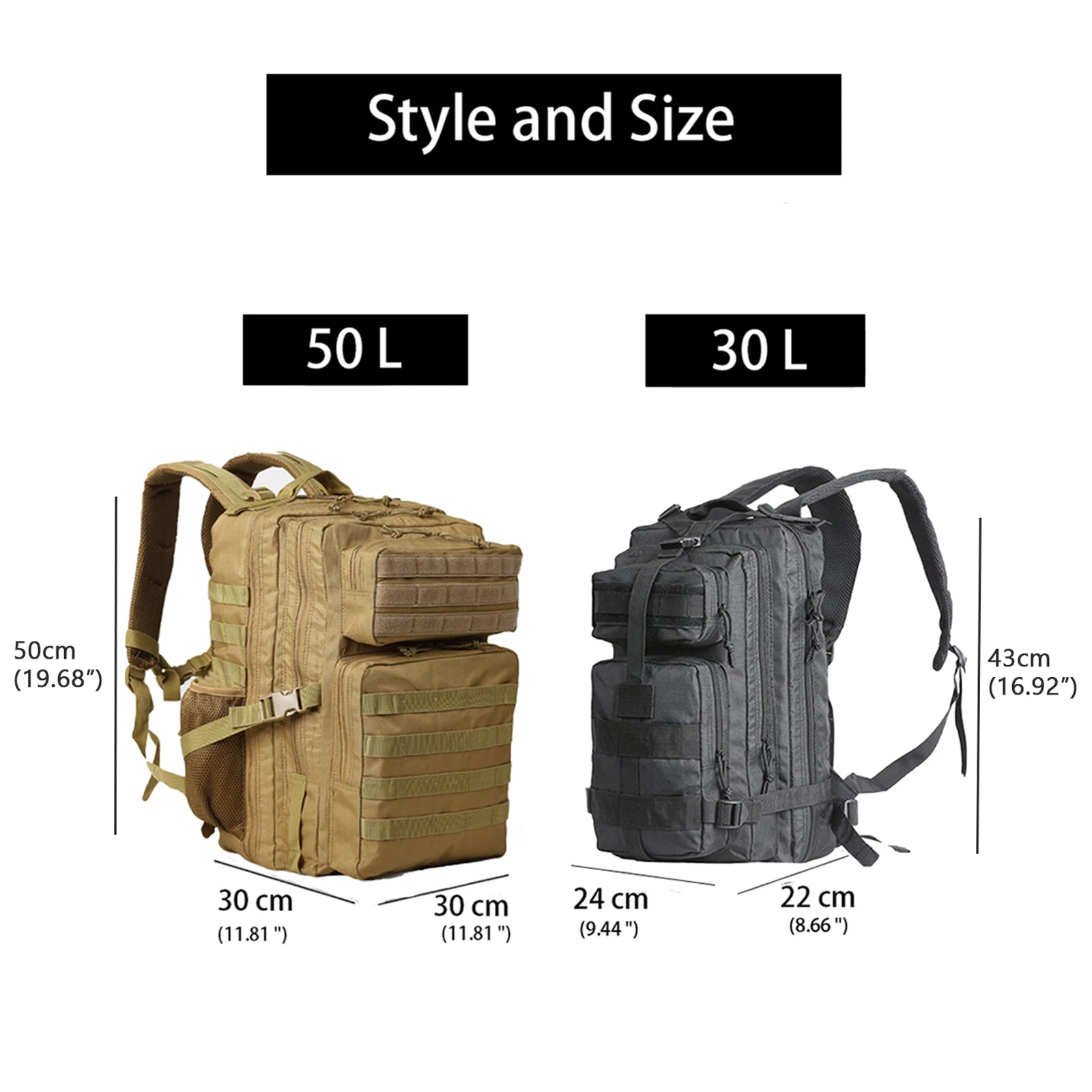 Lawaia 30/50L Backpacks Nylon Backpack Outdoor Tactical Backpacks Camping Hunting Backpacks Bag Gift