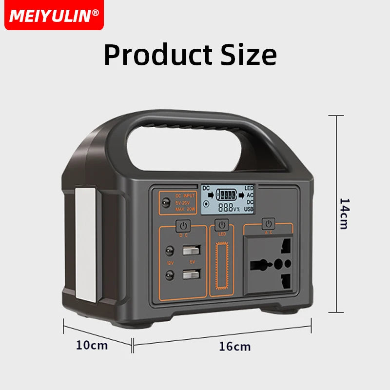 100W Portable LiFePO4 Power Station 24000mAh 220V 110V Solar Generator USB DC AC External Auxiliary Battery for Outdoor Camping