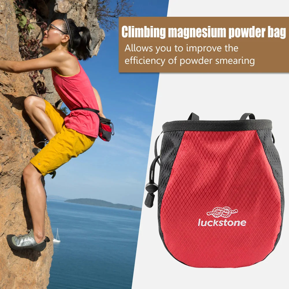 New Drawstring Rock Climbing Chalk Outdoor Climbing Chalk Bag Bag Drawstring Closure For Bouldering Gymnastics Gym