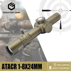 Evolution Gear Tactical ATACR 1-8X24mm FFP LPVO Mil Spec Ver.FDE Rifle Hunting Sight Nitrogen Filled Full Optics Spotting Scope