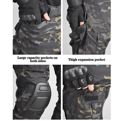 Men's outdoor hunting camouflage clothing, mountaineering camouflage hunting clothing, war robe+long pants knee pads