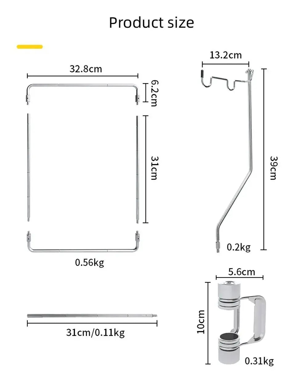 IGT-Gas Burner Windshield Portable Light Stand Desktop Storage Rack  Hanging Shelf Camping Table Accessories Outdoor IGT