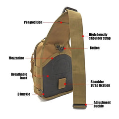 QT&QY Tactical Shoulder Backpack Rover EDC Outdoor Sling Bag Waterproof Hiking Trekking Camping Pack Range Bag survival Daypack