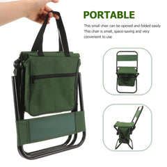 Outdoor Folding Chair Storage Bag Stool Matza Backrest Green Foldable Chairs for outside Small Camping Table Metal Tiny