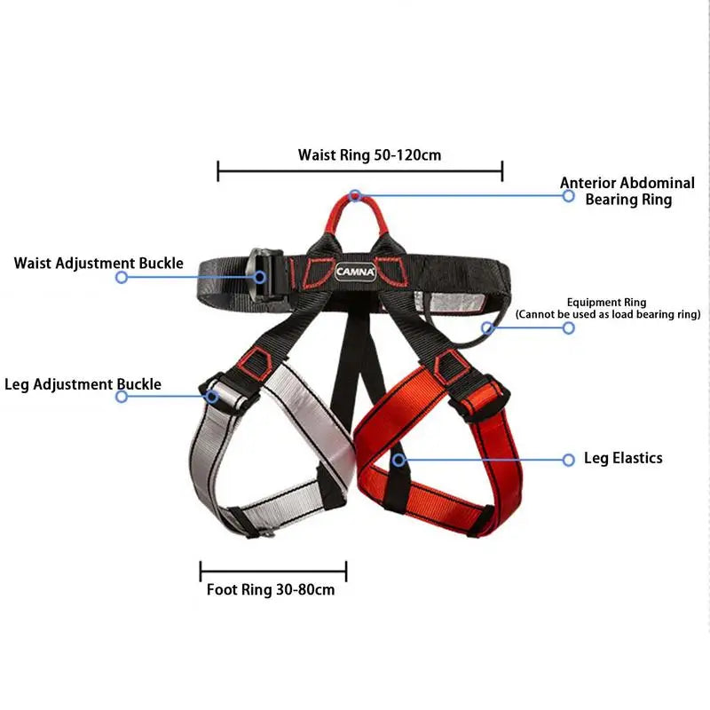 Half Body Climbing Harness Waist Safety Harness for Mountaineering Rock Climbing Thickened Wide Rappelling Tree Climbing Strap