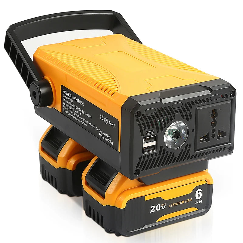 Power Inverter for Dewalt 18V 20V Battery Outdoor Portable Inverter AC110V/220V Modified Sine Wave Power Adapter Power Station