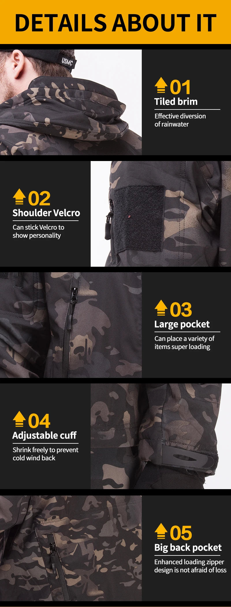 Waterproof Jacket Warm Windbreaker Men Clothing Soft Shell Hunting Coat Windproof Tactical Jackets Big Size Camouflage Jacket