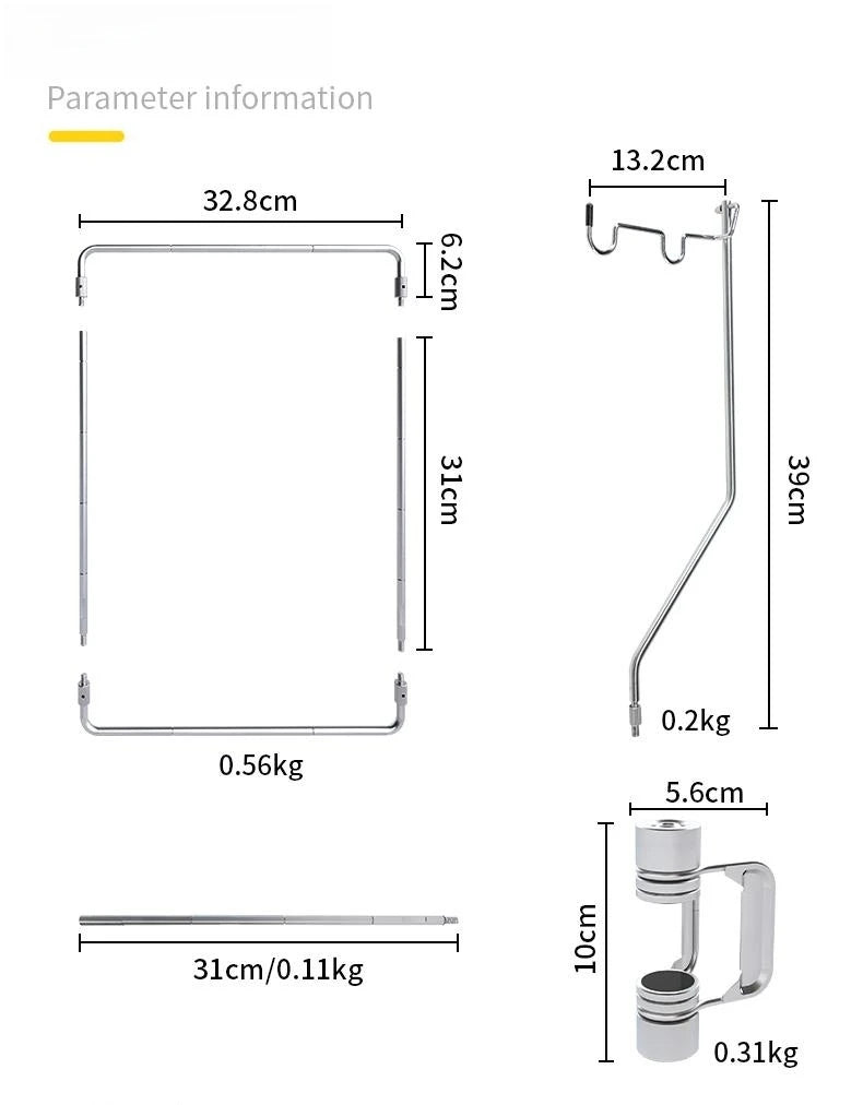 Outdoor IGT Table Accessories Portable Expandable Desktop Frame Camping Light Pole Stand Stainless Steel Desktop IGT Accessories