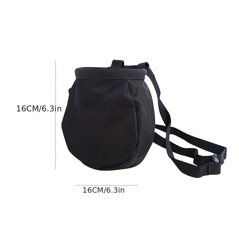 Drawstring Chalk Bag With Waistband For Rock Climbing Bouldering Weight Lifting, Gymnastics Training Portable Small Chalk Bag