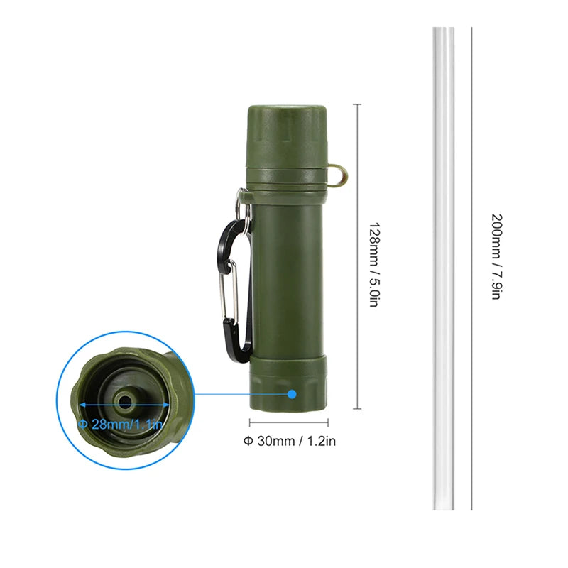 Outdoor Drinking Water Filtration Purifier Emergency Life Portable Survival Straw Water Filter Travel Camping Supplies