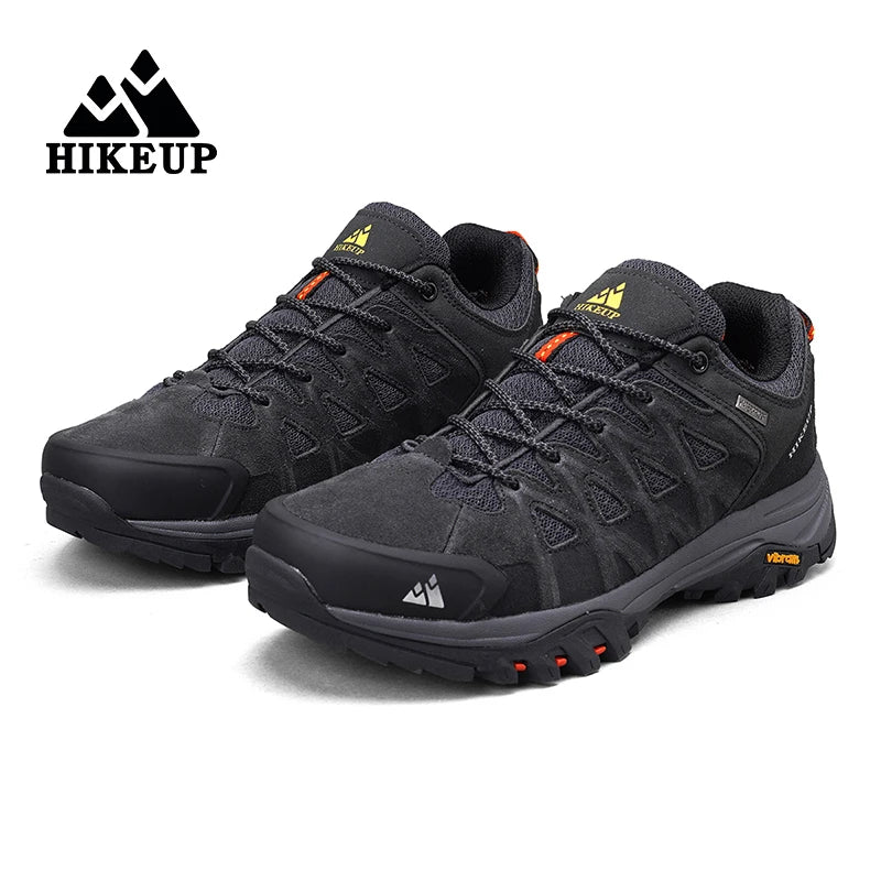 HIKEUP New Arrival Mens Hiking Shoes Breathable Lace Up Trekking Male Cushioning Outdoor Climbing Tourism Sneakers for Men