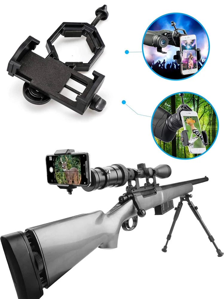 Portable Mobile Phone Telescope Mount Adapter Mount Clip Monocular Spotting Scope Binocular Holder Support Eyepiece Decorative