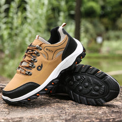 Casuals Men Shoes Summer Breathable Hiking Walking Sneakers Outdoor Ultralight Leather Slip-on Climbing Trekking Sneakers