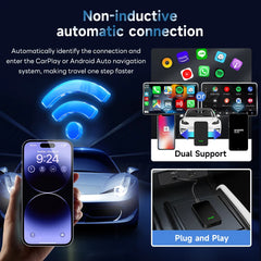 CarlinKit 5.0 2air Mini Wireless Android Auto Wired To Wireless CarPlay Adapter Smart Car Navigation Box 5G WiFi BT Auto-connect