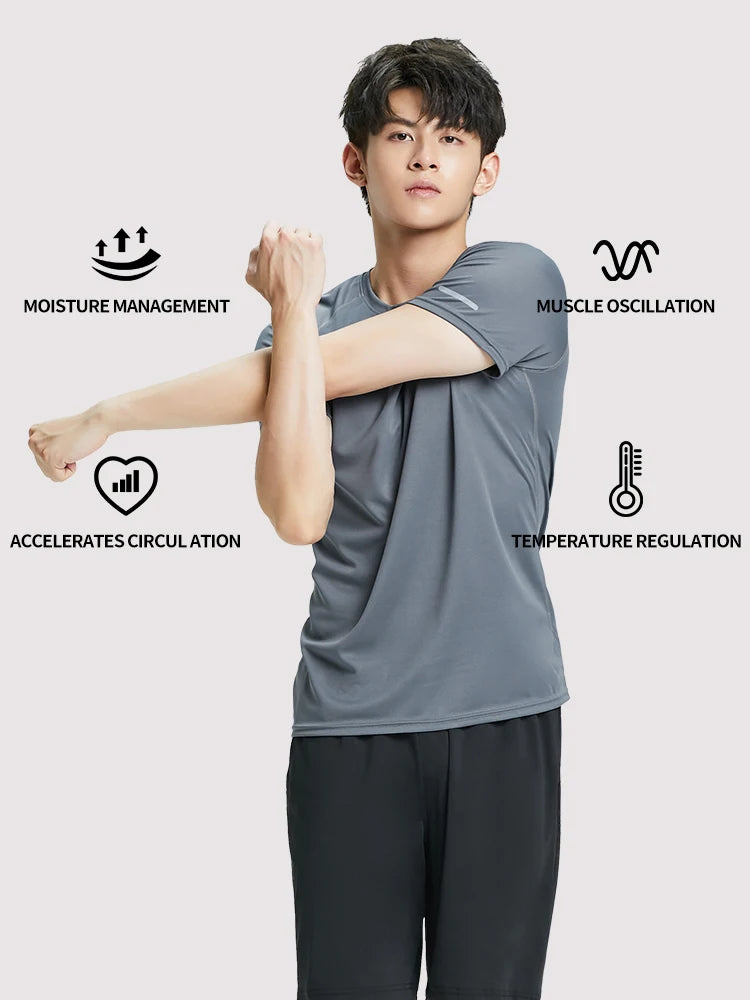 Sports T-shirt Men's Quick-drying Running Fitness Clothes Loose Breathable Summer New Outdoor Sports Casual Short-sleeved