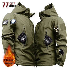 Shark Skin Soft Shell Tactical Military Jacket Men Multiple Pockets Windproof Waterproof Hooded Coats Male Combat Bomber Jackets