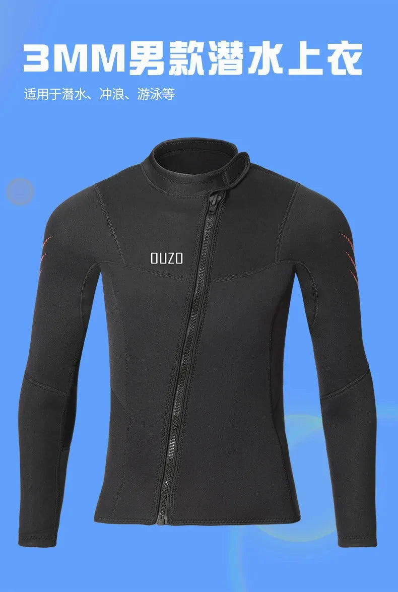 3MM Men Wetsuit Neoprene Underwater Keep Warm Women Diving Suit Surf Surfing Spearfishing Jacket Pants Snorkeling Equipment