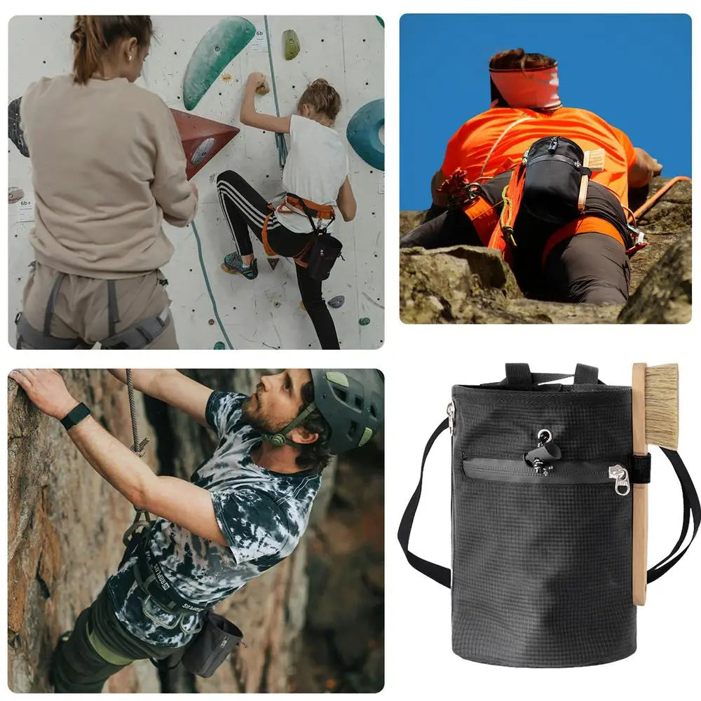 Chalk Bag Bouldering Bouldering Storage Pouch With Zippered Pockets Rock Climbing Gear Equipment With Brush Pet Training Snack