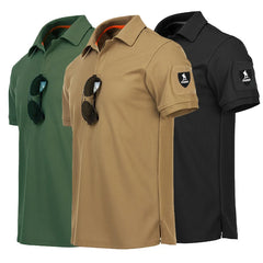 Men's Quick Dry Outdoor Tactical  Polo Shirts Summer Custom Plus Size Military Clothes Tactical Plain Turn-down Army T-shirts