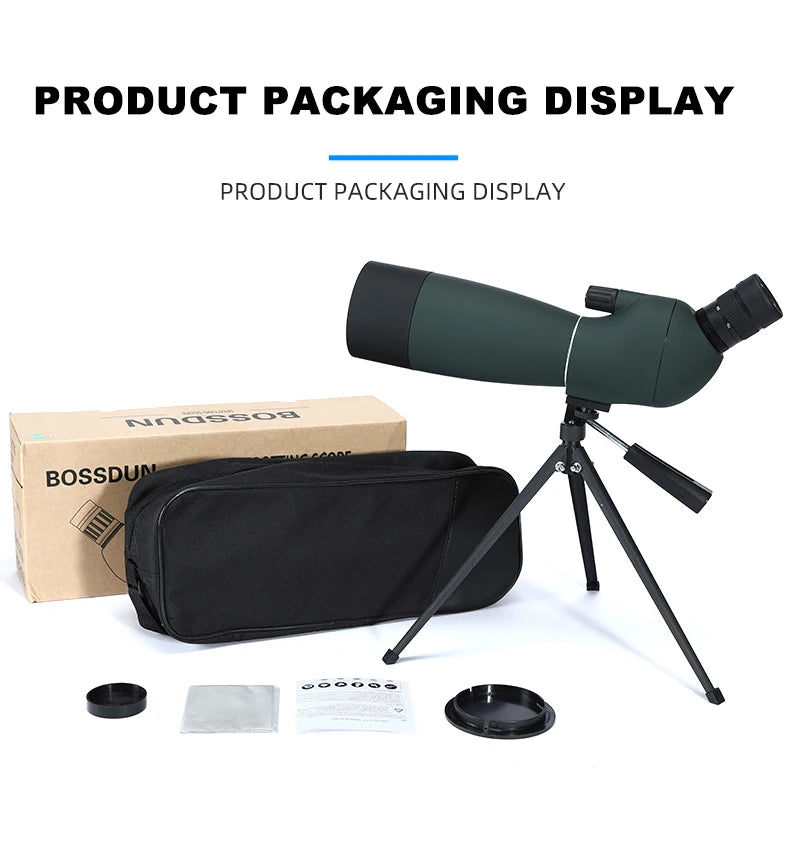 25-75x70 HD Spotting Scope Zoom Monocular Telescope BAK4 Prism ED Lens IPX6 Waterproof for Target Shooting Bird Watching Camping