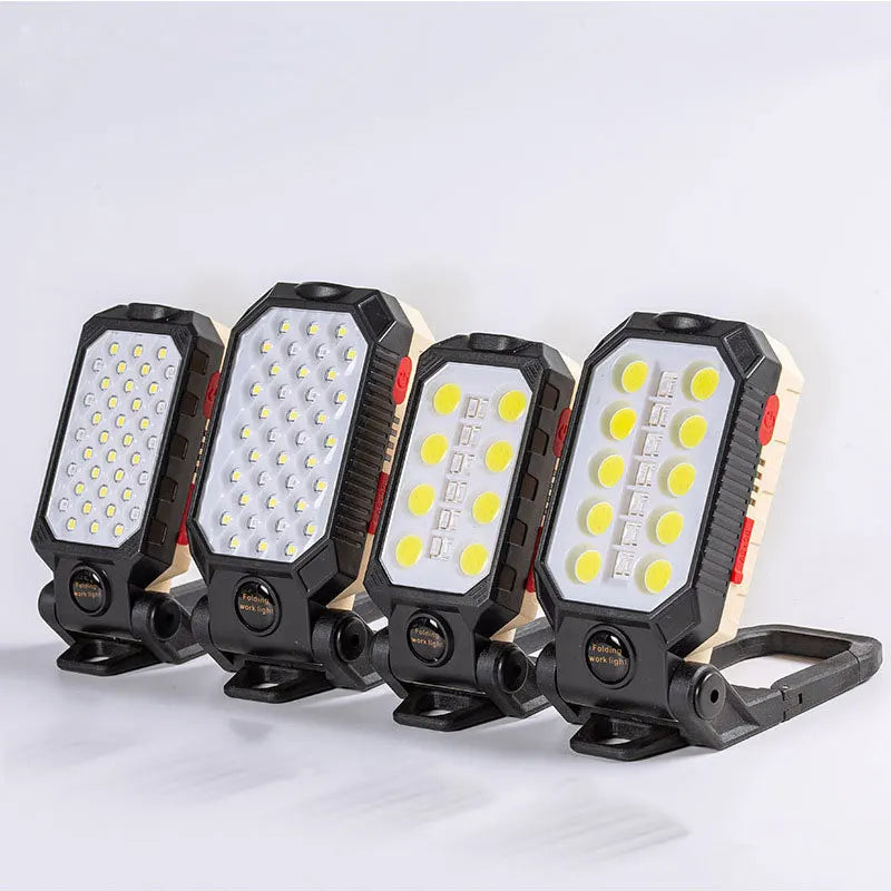 Multifunction USB Rechargeable COB Work Light Portable LED Flashlight 5Modes Adjustable Waterproof Camping Lantern Magnet Design