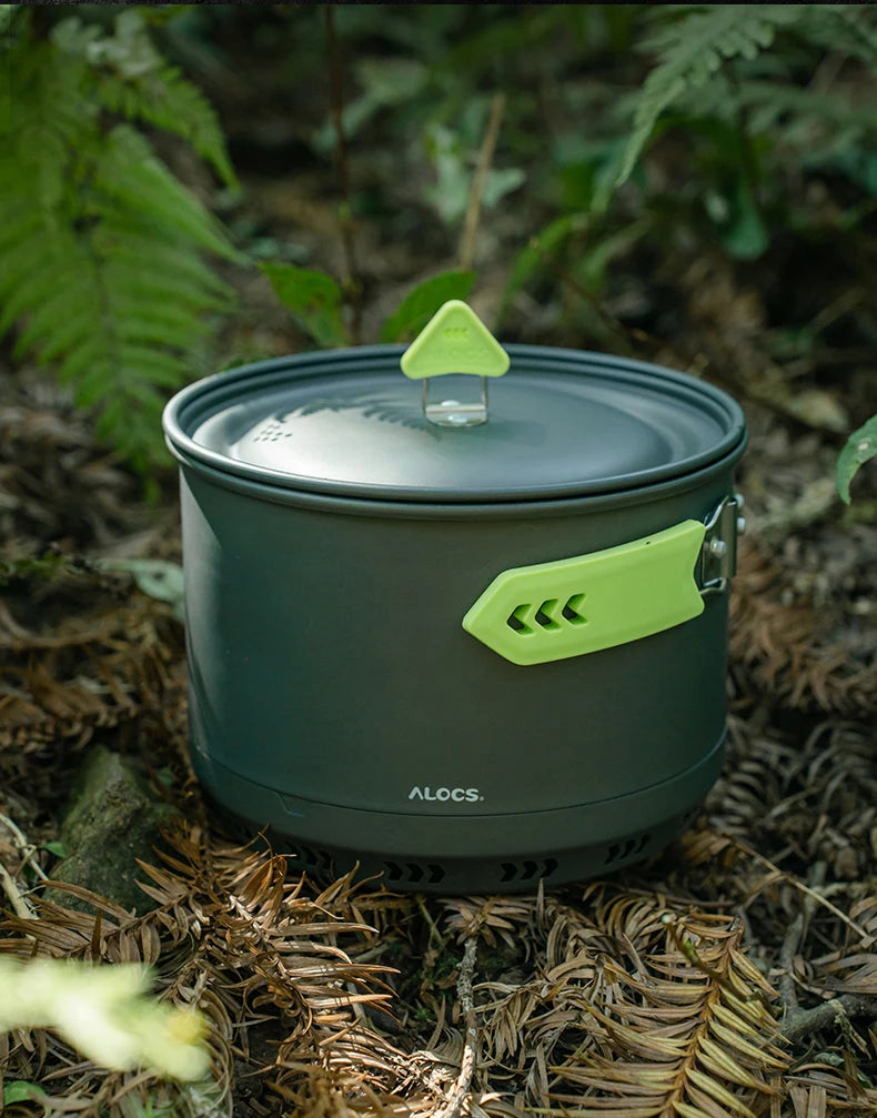 ALOCS Camping Pot Cookware Compact Mess Non-stick Aluminium Alloy For Outdoor Backpacking Travel Picnic Hiking