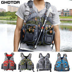 Ghotda Life Jacket for Fishing Professional Sea portable flotation Suit  Summer Big Buoyancy Lure Pocket Vest