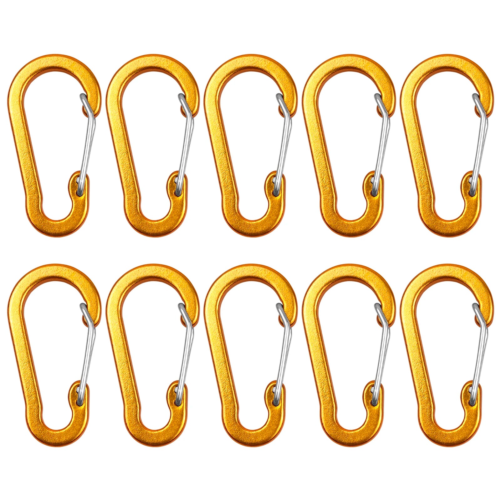 10 Pack / 5 Pack Carabiner Clips Mini Aluminum Alloy Keychain Carabiner Clip D Rings for Camping Hiking Fishing Backpacking