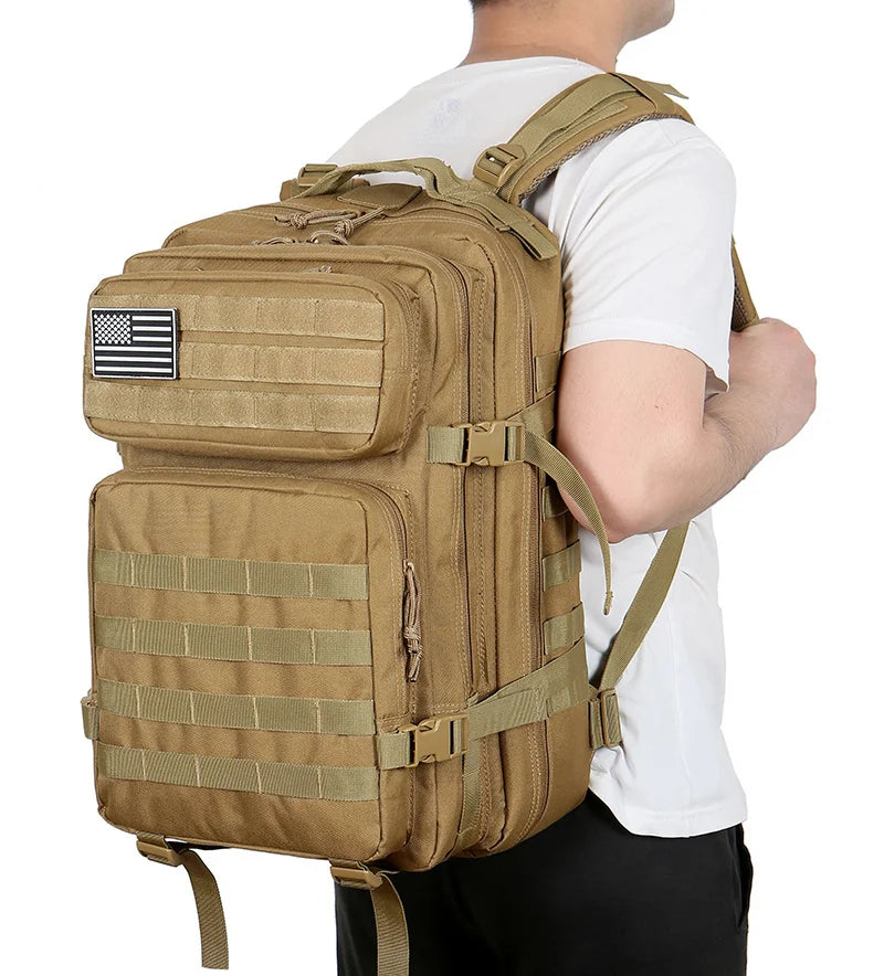 QT&QY Tactical Backpacks Outdoor 45L Large Capacity Man 3 Days Molle Hking Bags For Outdoor Trekking Camping Backpack