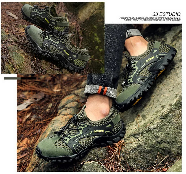 Summer Men's Hiking Shoes Mesh Outdoor Breathable Men's Sports Shoes Climbing Shoes Men's Sports Shoes Quick Dry Water Shoes