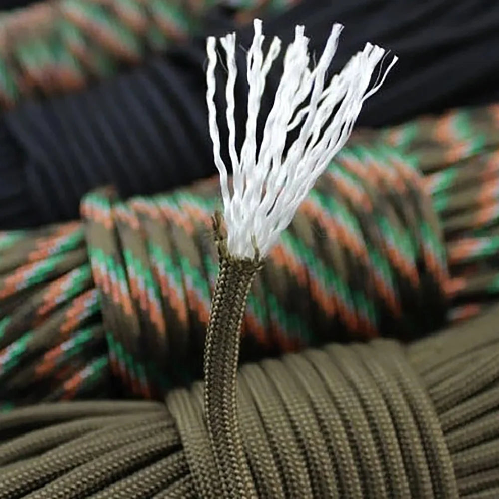 Survival Paracord Rope Bundles, Lanyard Climbing Rope, Hiking Tent Camping Safety Life Cord, 550 Parachute Cord, 100ft, 4mm, 31m