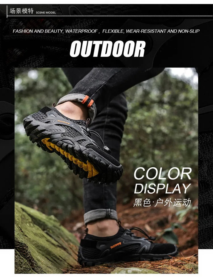 Summer Men's Hiking Shoes Mesh Outdoor Breathable Men's Sports Shoes Climbing Shoes Men's Sports Shoes Quick Dry Water Shoes