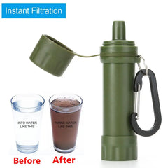 Outdoor Drinking Water Filtration Purifier Emergency Life Portable Survival Water Filter with Straw Camping Water Filtering Tool