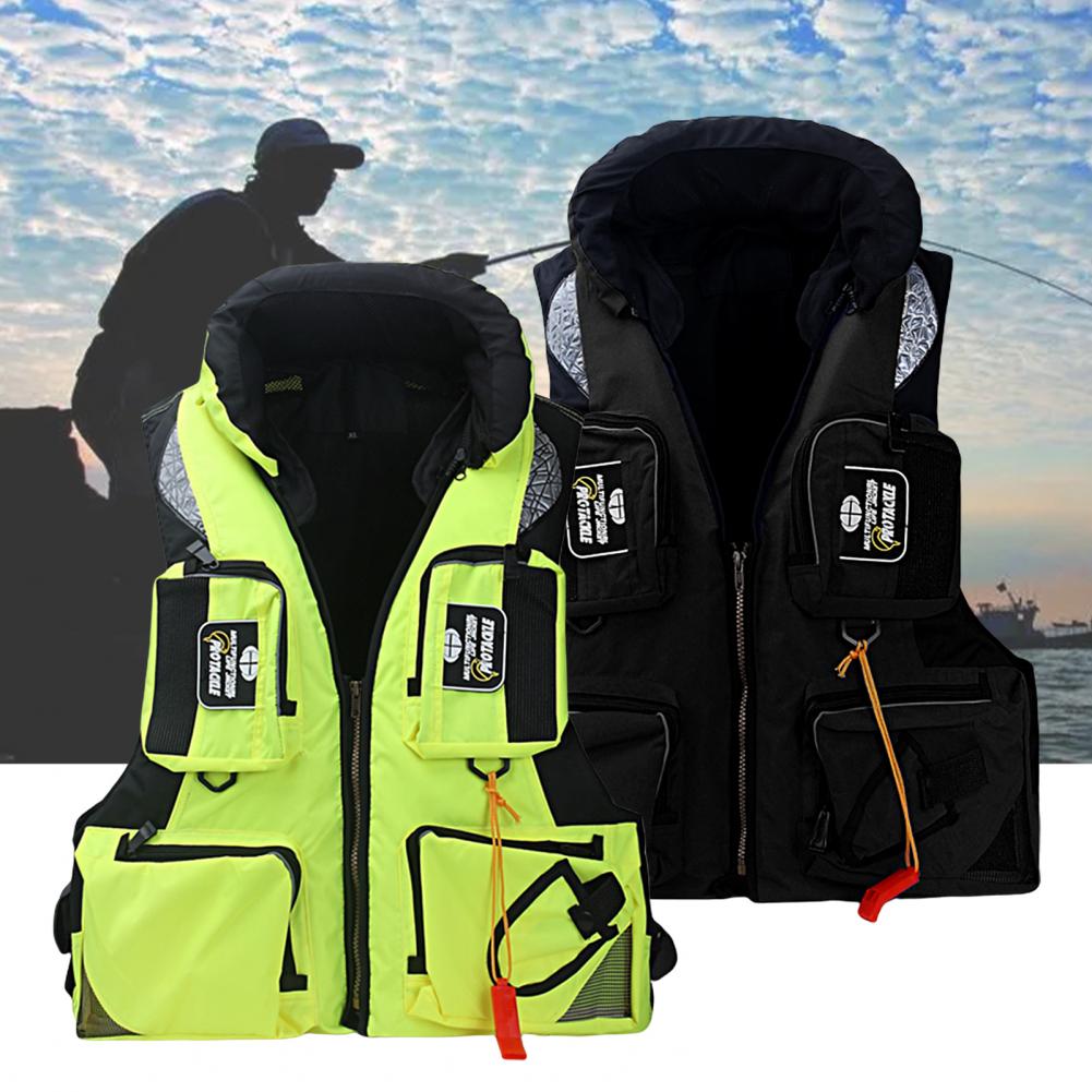 Professional Fishing Life Vest Multi-pocket Detachable Large Buoyancy Assist Comfortable Adults Sea Fishing Safety Life Jacket