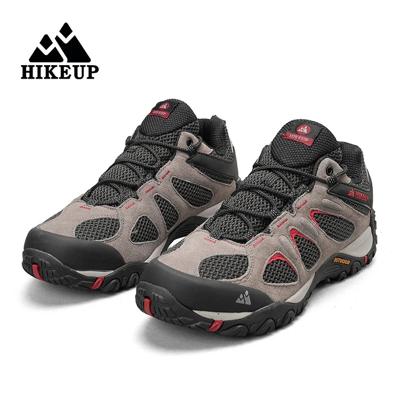 HIKEUP Men Shoes Breathable Splashproof Outdoor Hiking Shoes Mountain Climbing Sport Men Hunting Trekking Sneaker