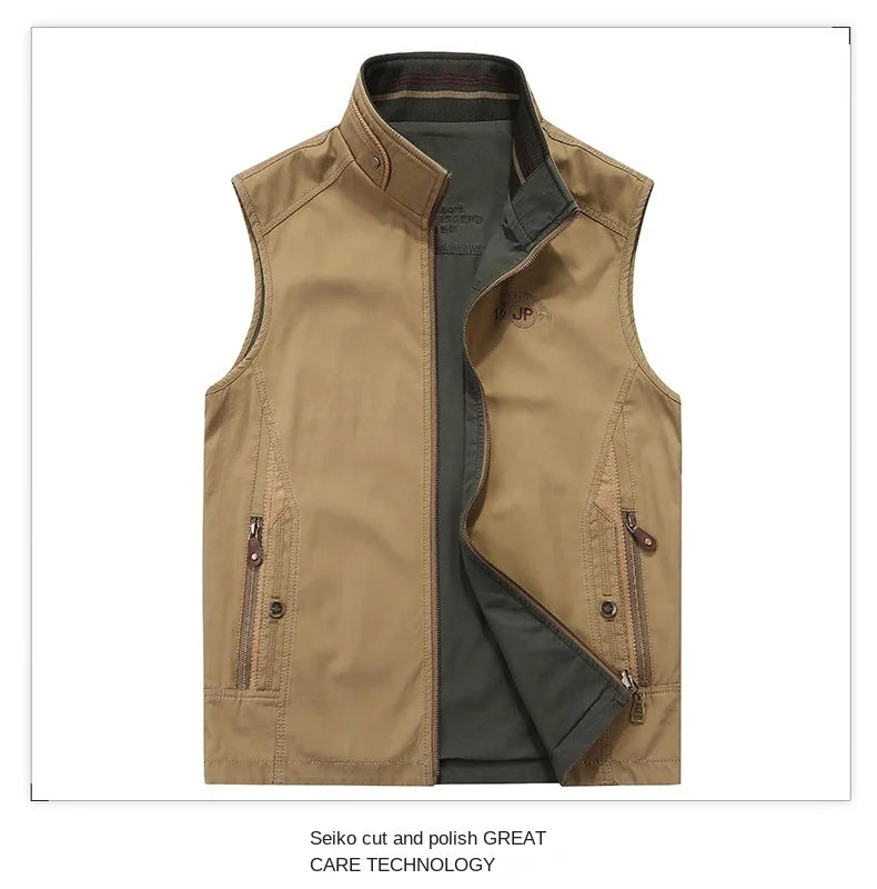 Spring New Outdoor Men's Vest Casual Clothing Fashion Thermal Business Jackets Man Autumn Sleeveless Jacket Tactical Work Vests