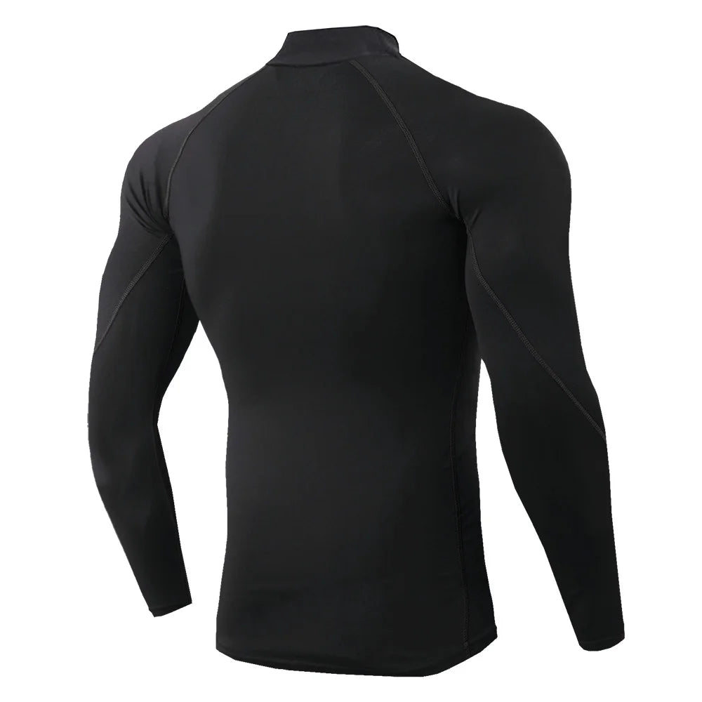 Running T-Shirt Mens Long Sleeve Compression Shirt Gym Sports Top Training Quick Dry Breathable Bodybuilding Fitness Clothing