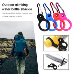 1PC High Quality Aluminum Sports Kettle Buckle Outdoor Carabiner Water Bottle Holder Rubber Buckles Hook Camping Hiking Tool