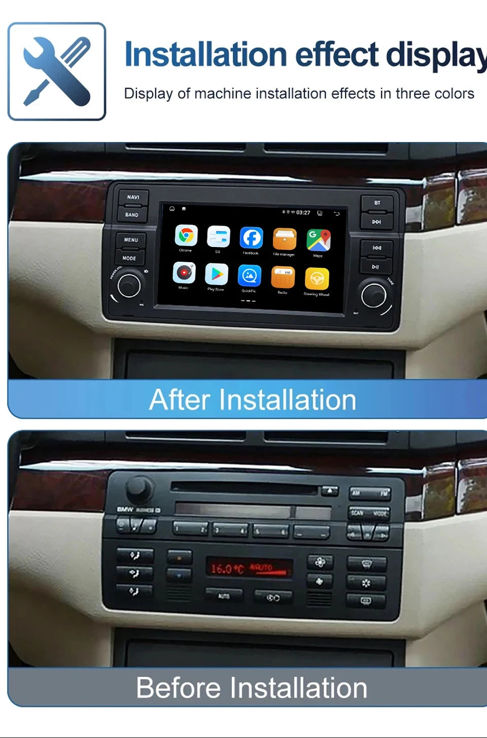 Junuse 7" Android 12 Radio For BMW S3 E46 Car Stereo Multimedia 318/320/325/330/335 M3 1998-2006 Wireless CarPlay AUTO GPS DSP