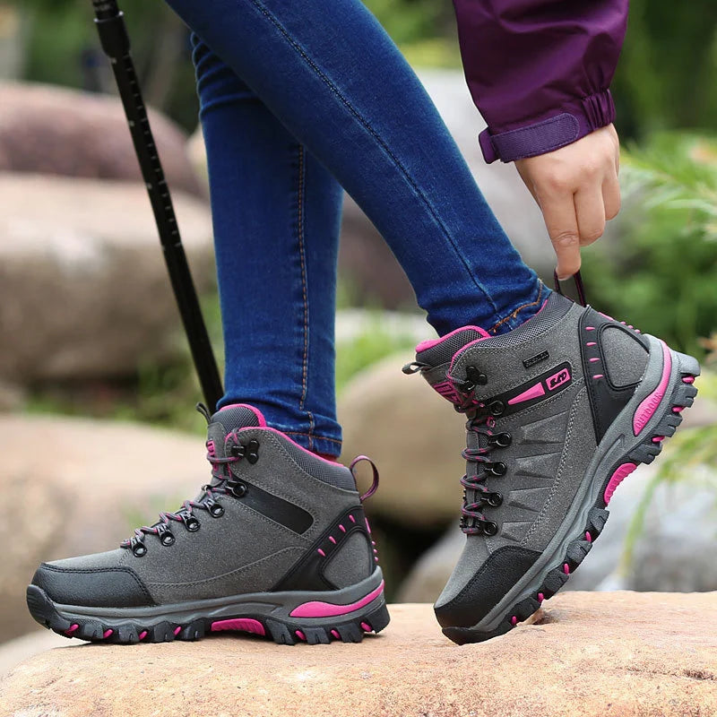 2023 Women Boots Waterproof Winter Shoes Hiking Shoes Women High gang Shoes Non-slip Sneakers Shoes For Adult Work Shoes Mujer