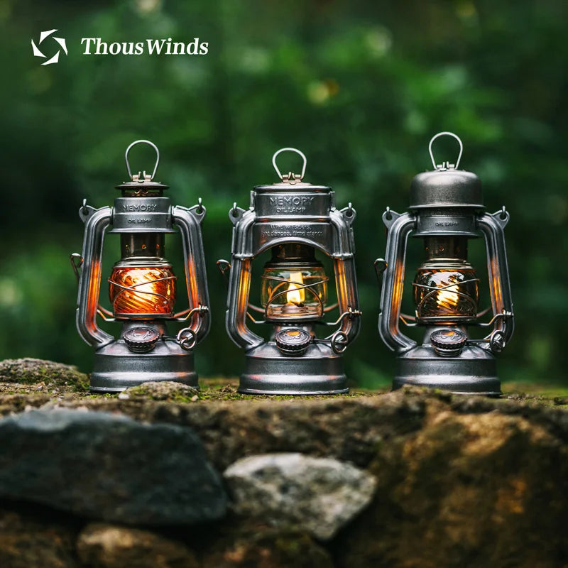 Thous Winds Memory Oil Lamp Outdoor Portable Mini Camping Lantern Emotion Retro Lights for Hike Picnic Backpack Camping Supplies